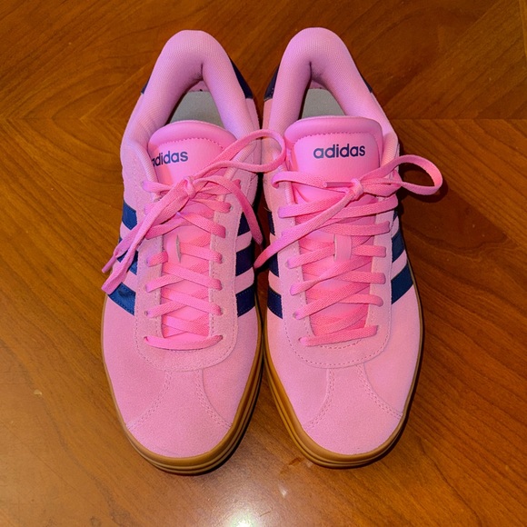 adidas Platform Pink and Navy Women's Sneakers with Gum Sole - Picture 4 of 6